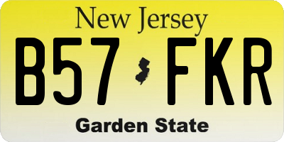 NJ license plate B57FKR