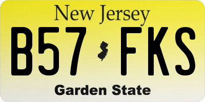 NJ license plate B57FKS