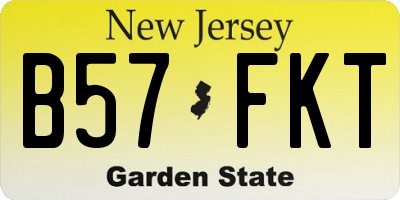 NJ license plate B57FKT