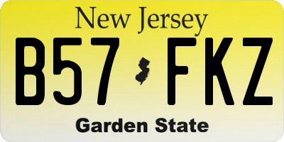 NJ license plate B57FKZ
