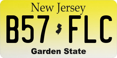 NJ license plate B57FLC
