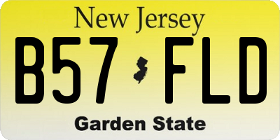 NJ license plate B57FLD