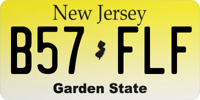 NJ license plate B57FLF