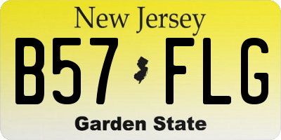 NJ license plate B57FLG