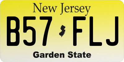 NJ license plate B57FLJ