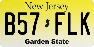 NJ license plate B57FLK
