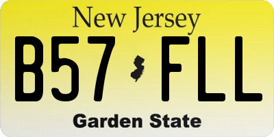 NJ license plate B57FLL