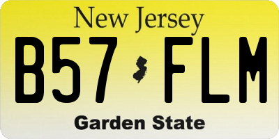 NJ license plate B57FLM