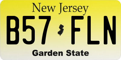 NJ license plate B57FLN