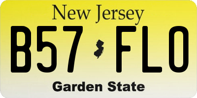 NJ license plate B57FLO