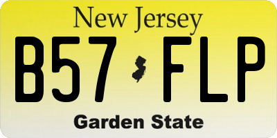 NJ license plate B57FLP