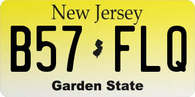 NJ license plate B57FLQ