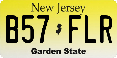 NJ license plate B57FLR