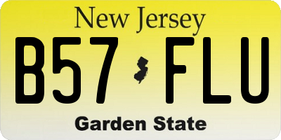 NJ license plate B57FLU