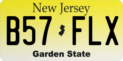 NJ license plate B57FLX