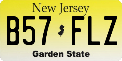NJ license plate B57FLZ