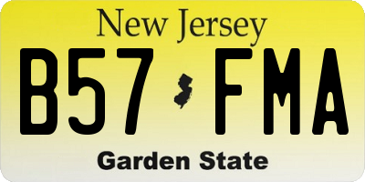 NJ license plate B57FMA