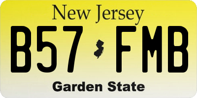 NJ license plate B57FMB