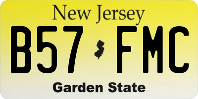 NJ license plate B57FMC