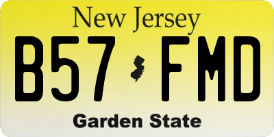 NJ license plate B57FMD
