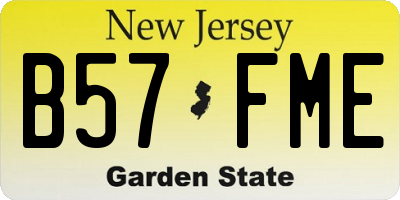NJ license plate B57FME