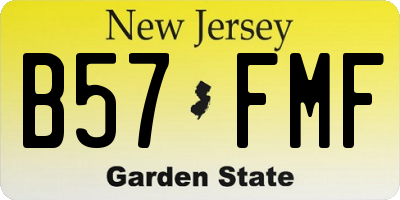 NJ license plate B57FMF