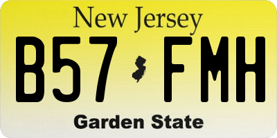 NJ license plate B57FMH