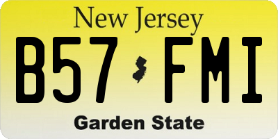 NJ license plate B57FMI