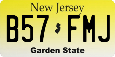 NJ license plate B57FMJ
