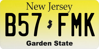 NJ license plate B57FMK