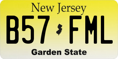 NJ license plate B57FML