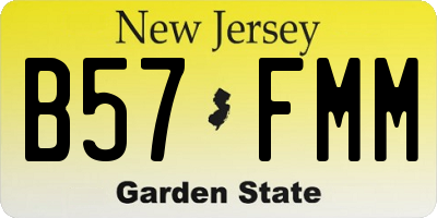 NJ license plate B57FMM