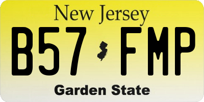NJ license plate B57FMP