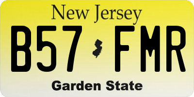 NJ license plate B57FMR