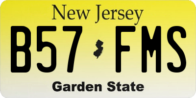 NJ license plate B57FMS