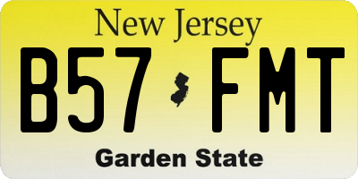 NJ license plate B57FMT