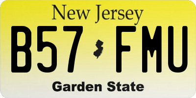 NJ license plate B57FMU