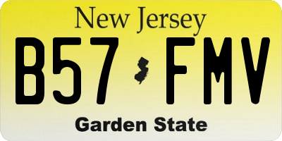 NJ license plate B57FMV