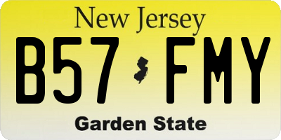NJ license plate B57FMY