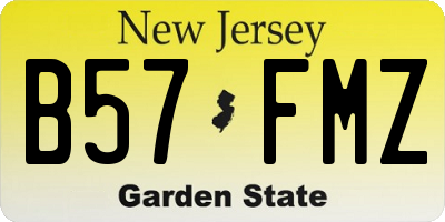 NJ license plate B57FMZ