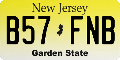 NJ license plate B57FNB
