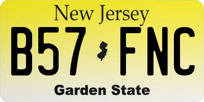 NJ license plate B57FNC