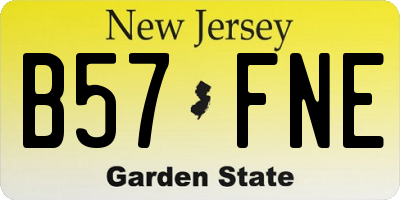 NJ license plate B57FNE