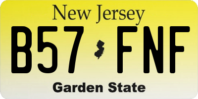 NJ license plate B57FNF