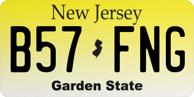 NJ license plate B57FNG