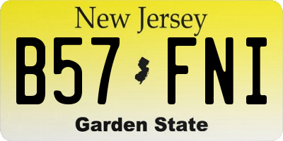 NJ license plate B57FNI
