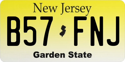 NJ license plate B57FNJ