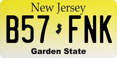 NJ license plate B57FNK