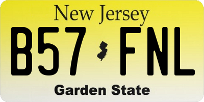 NJ license plate B57FNL