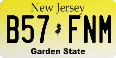 NJ license plate B57FNM